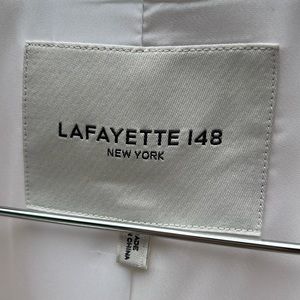 Lafayette 148 single button white tuxedo blazer